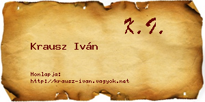 Krausz Iván névjegykártya