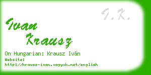 ivan krausz business card